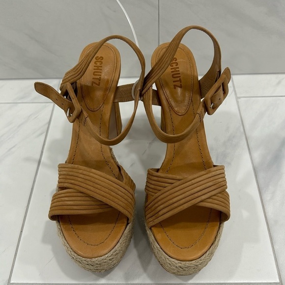 Schutz Blisse Platform Nubuck Sandal - Size 11 - Picture 3 of 14